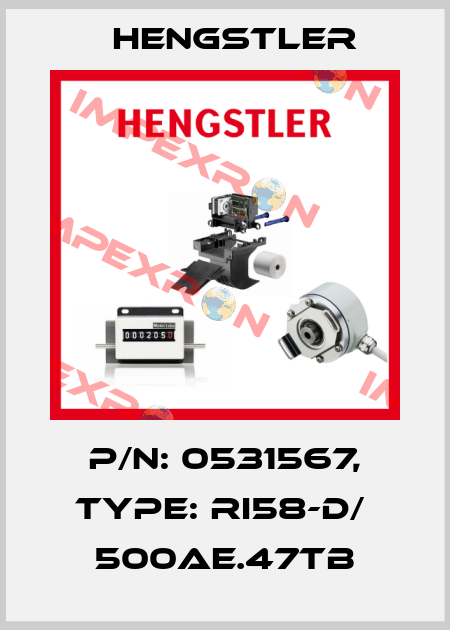 p/n: 0531567, Type: RI58-D/  500AE.47TB Hengstler