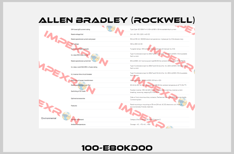 100-E80KD00 Allen Bradley (Rockwell)