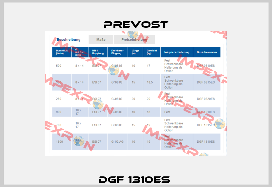 DGF 1310ES  Prevost