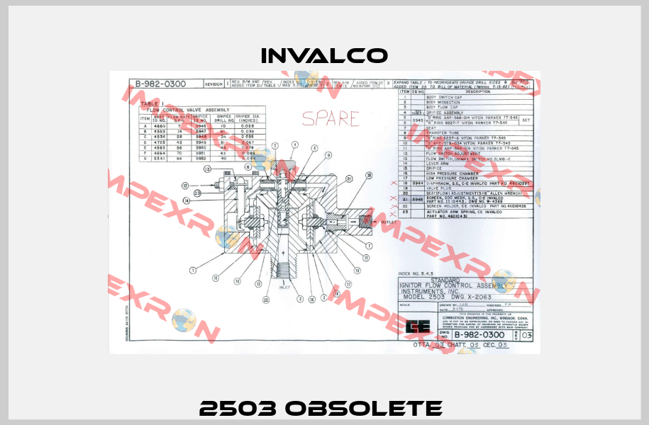 2503 obsolete  Invalco