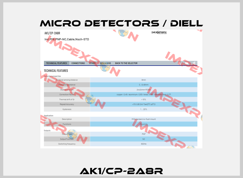 AK1/CP-2A8R Micro Detectors / Diell